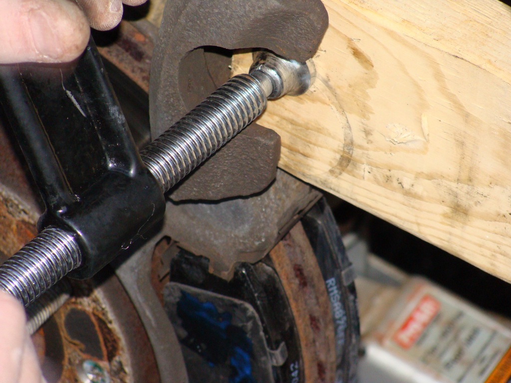 Compressing honda brake calipers #4